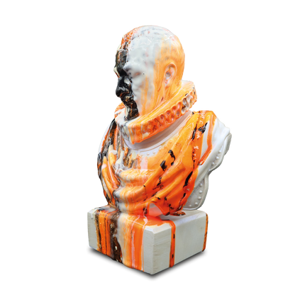 Willem van Oranje by Antoni Dragan - Orange, Black and White